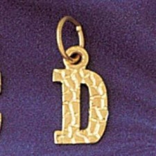 Initial D Charm Pendant 14k Gold