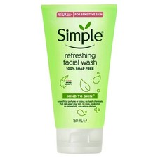 Simple Kind to Skin Refreshing Facial Wash 100% Soap free Gel 150ml 