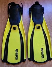 Mares Plana Avanti Open Heel Fins Adjustable Scuba Flippers Yellow Size Regular