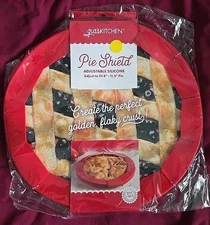 Gia's Kitchen Adjustable 1-Piece Silicone Pie Crust Shield Fit 8" - 11.5" Pie