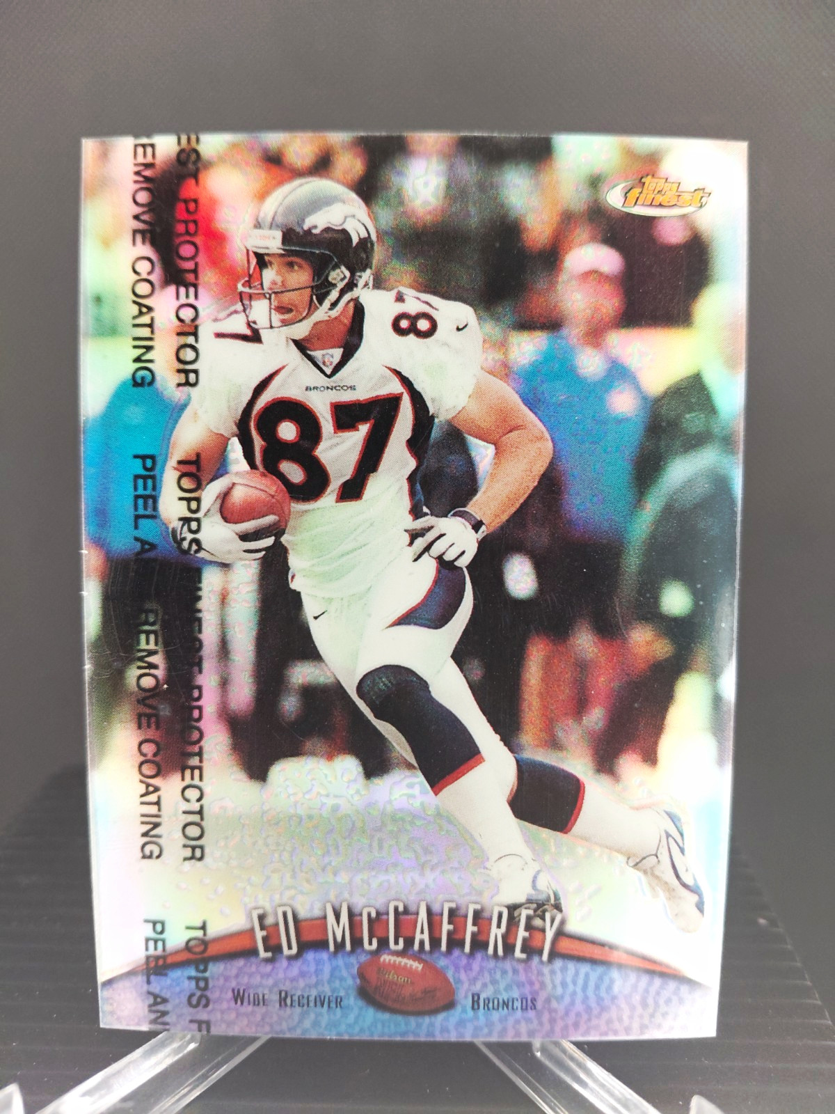 Topps 1998 Finest Refractor Ed McCaffrey Denver Broncos #117 NFL Card