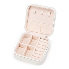 Mini Jewelry Travel Case - Small Jewelry Box - Travelling Jewelry J1 - White