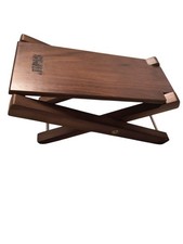 Sgabello Piedi Chitarra Premium Legno Noce 4 Posizioni Altezza Regolabile Grande Nuovo