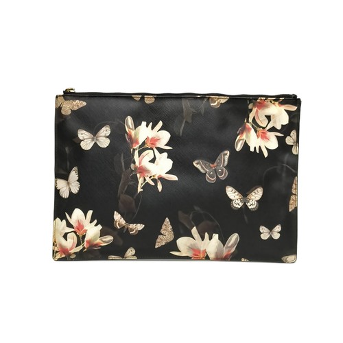 GIVENCHY Black PVC Floral Clutch Bag Black PVC  Pristine Clutch