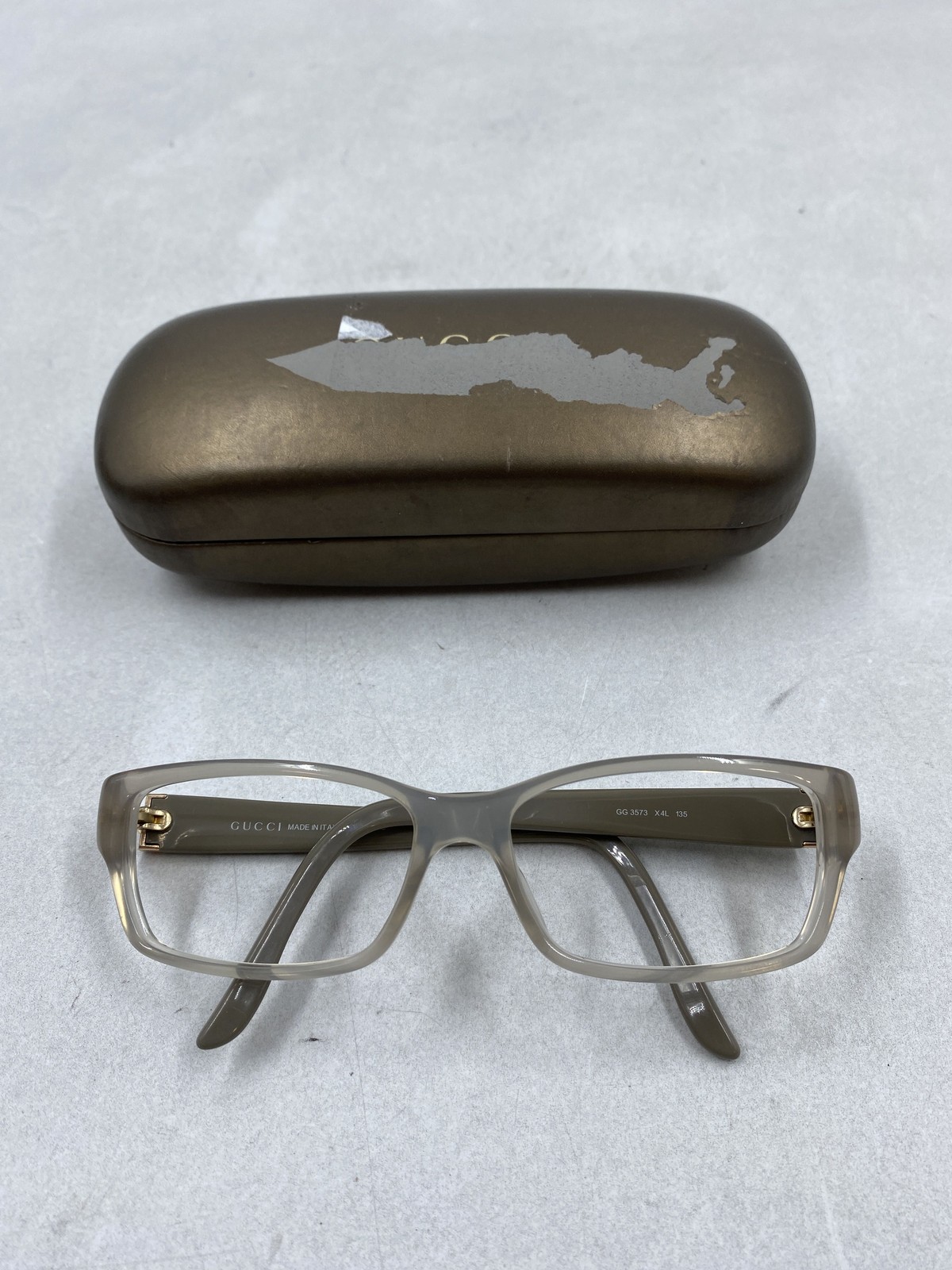 Gucci GG Clear Pattern Rectangle Eyewear Glasses - image 1