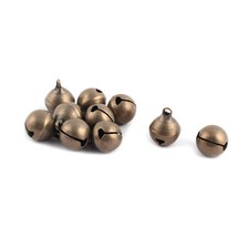 Metal Bracelet Christmas Jewelry Decor Jingle Bell Bronze Tone 12mm Dia 10 Pcs