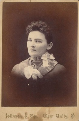 Cabinet Card Antique Photo Woman West Unity Ohio OH ID'd Anna Adams Ritchey