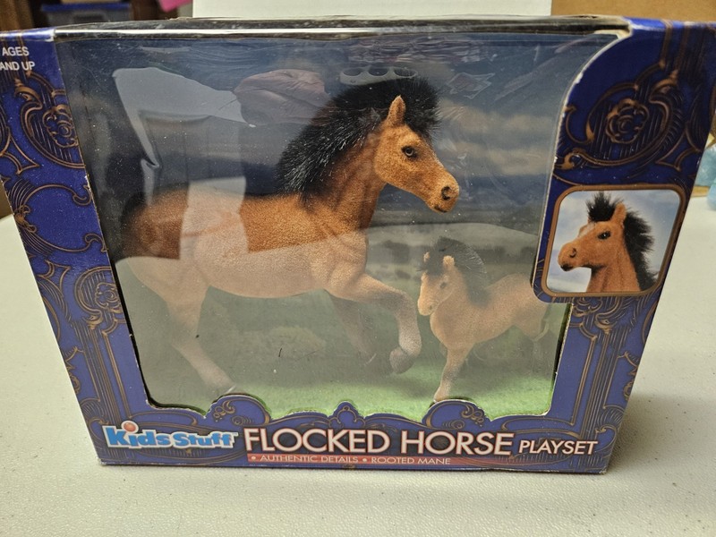 FLOCKED (2) HORSE PLAYSET PRETEND TOY ANIMAL FUN!