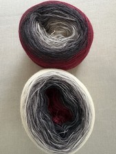 Sockenwolle / Schurwolle / Garn/ Rot-Grau-weiß,  ca. 160g/90% Schurwolle/Neu