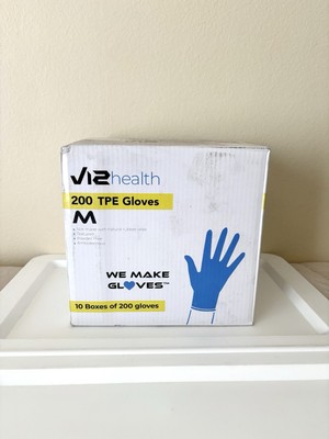 V12 Health TPE Food Service Disposable Gloves Lot Medium - 10 Boxes / 2000 Count