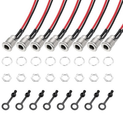 8 Stück DC-099 Power Jack 30V 5A 5.5 x 2.1mm 2Pin Silber 150mm