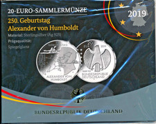 RFN 20 Euro 2019 F 250. Geb. marki Humboldt PP/lustrzany połysk w oryginalnym blistrze