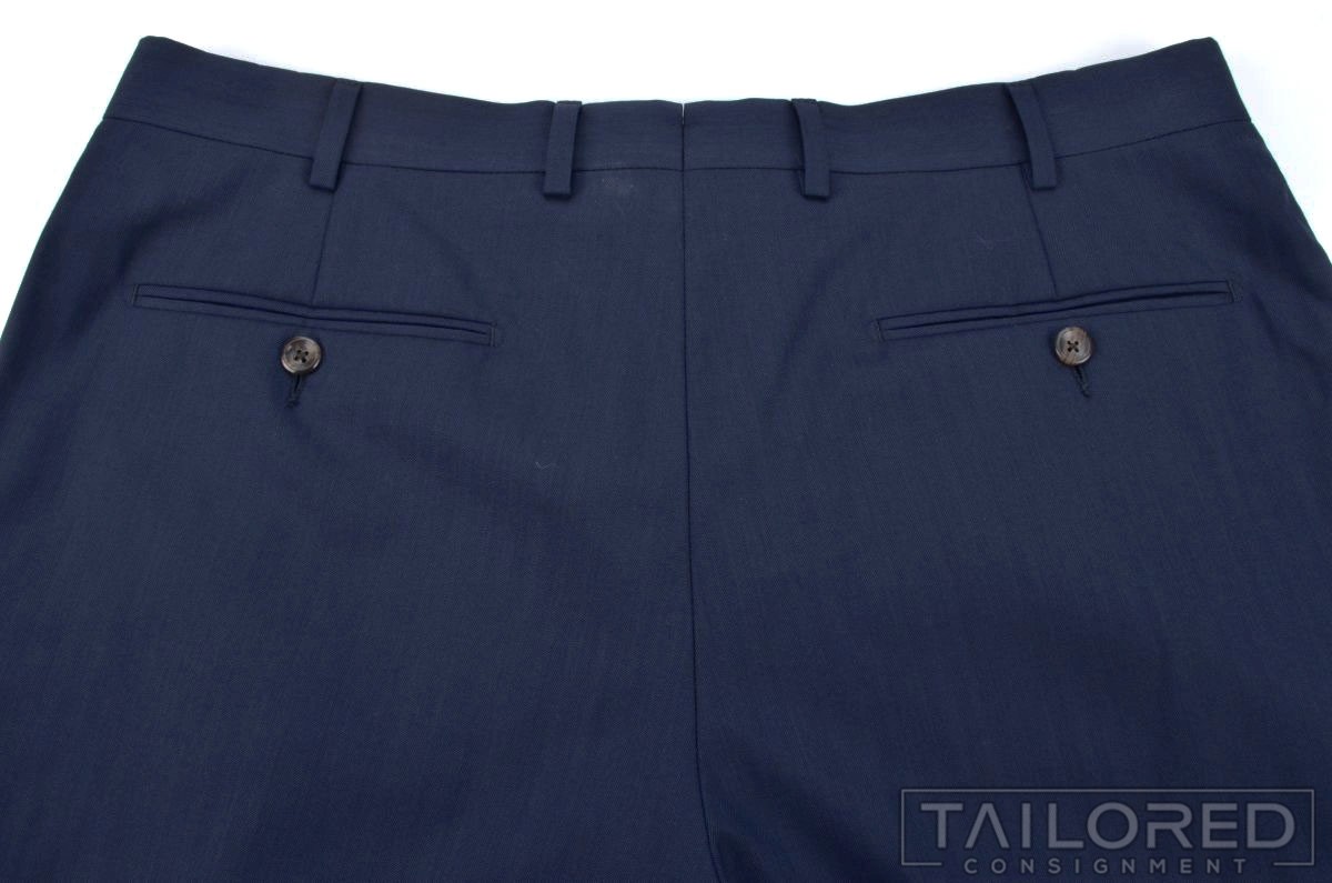 SUITSUPPLY Solid Blue Polyester Mens Flat Front L… - image 5