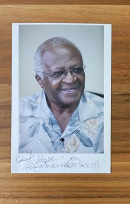 Desmond Tutu +2021 Bischof/ Friedensnobelpreis 1984 Autogramm Signiert