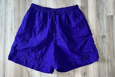 Nike Shorts Purple Nylon Embroidered Logo Swoosh Size S Vintage 90s