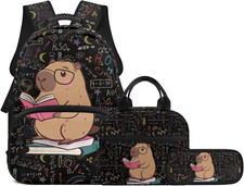 Read Capybara Teen Girls School Backpack Kids Bookbag Set with Lunch Box Pencil