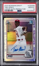 2020 BOWMAN DRAFT CHROME DRAFT PICKS AUTOS #CDAMH TINK HENCE 420/499 PSA 10 AUTO