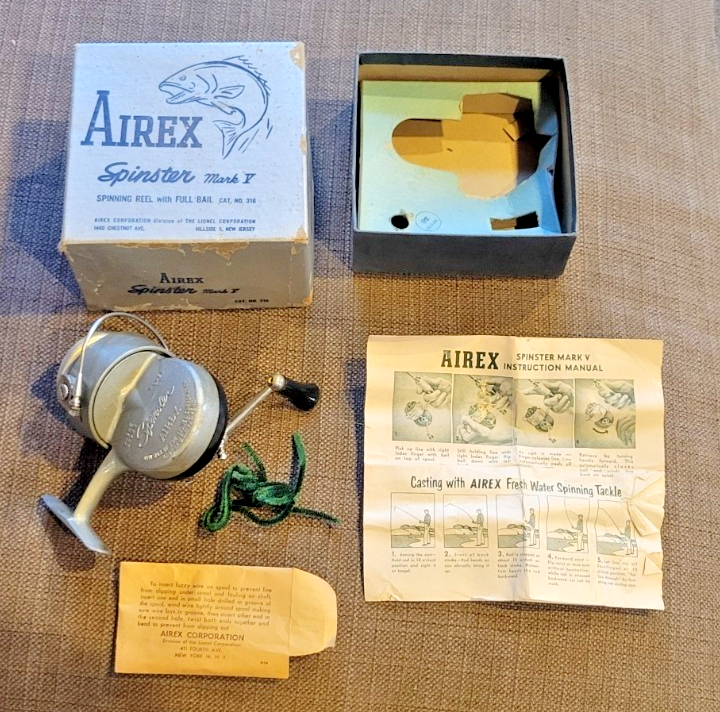 Vintage Airex Bache Brown Spinster Mark 5 Reel In Box With Papers