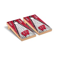 Cornhole Board Set Wisconsin Badgers Triangle Weathered Regulation Size