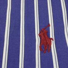 Ralph Lauren Shirt Mens 16.5 Blue Striped Long Sleeve Button Down Classic Fit L