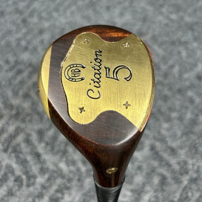 #ad #ad Powerbilt Citation Persimmon 5 Wood Stiff Steel Rifle Right Hand 41” $21.95