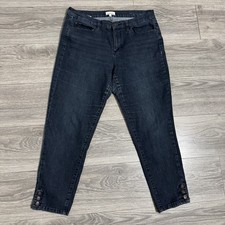 Nicole Miller New York Women Midnight Blue Mid Rise Ankle Skinny Jeans Size 14