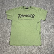 Thrasher Magazine Shirt Mens Medium Skate Mag Logo Skateboarding Forest Green