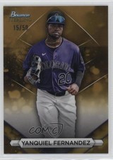 2023 Bowman Sterling Prospects Gold Refractor 15/50 Yanquiel Fernandez 0fz3