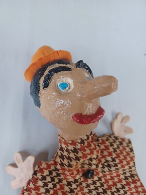 Vtg Handmade Hand Puppet Pinocchio-  OOAK circa 1960 - Folk Art