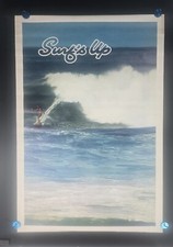Surf's Up Vintage 1960s 70s Surfing Poster Big Wave Rare B B Div. 25.5x37.25