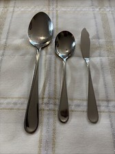 FLIGHT RELIANCE Oneida Flatware 3 Serve Pieces USA Disc Stainless Swirl Glossy
