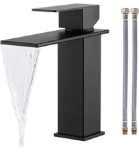 KES Black Bathroom Faucet Single Handle Stainless Steel Lavatory L3158ALF-BK