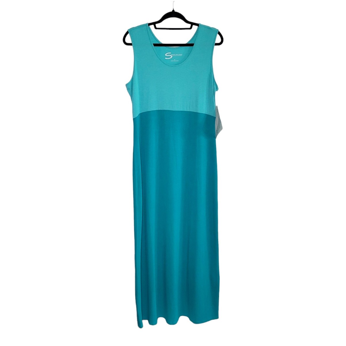 NWT Serena Williams Blue Colorblock Sleeveless Jersey Knit Maxi Dress  Women's M | eBay