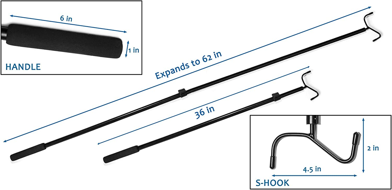 Drapery Pull Rod the Original 3662" Universal Telescoping Drapery