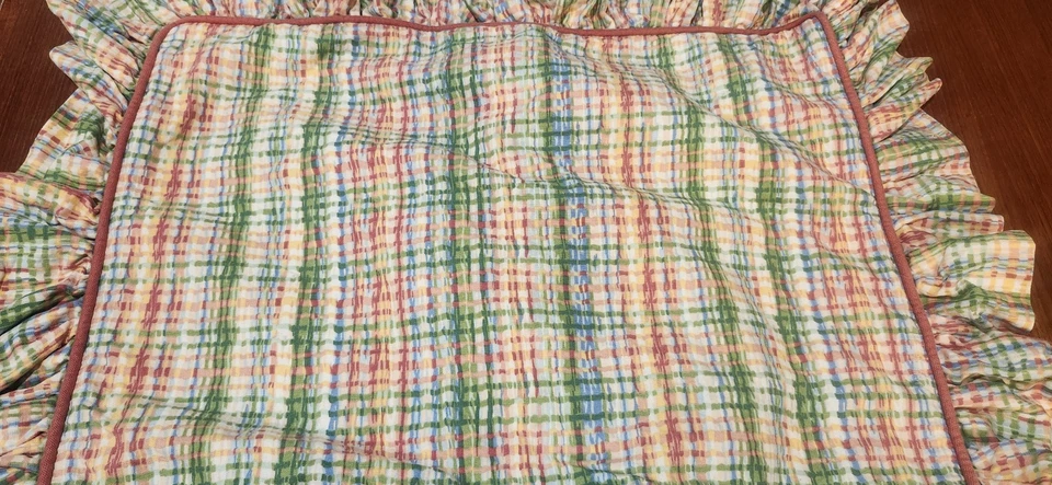 Par de fundas de almohada de guinga con volantes Cottagecore de algodón grueso hechas a medida Foto 4 de 4