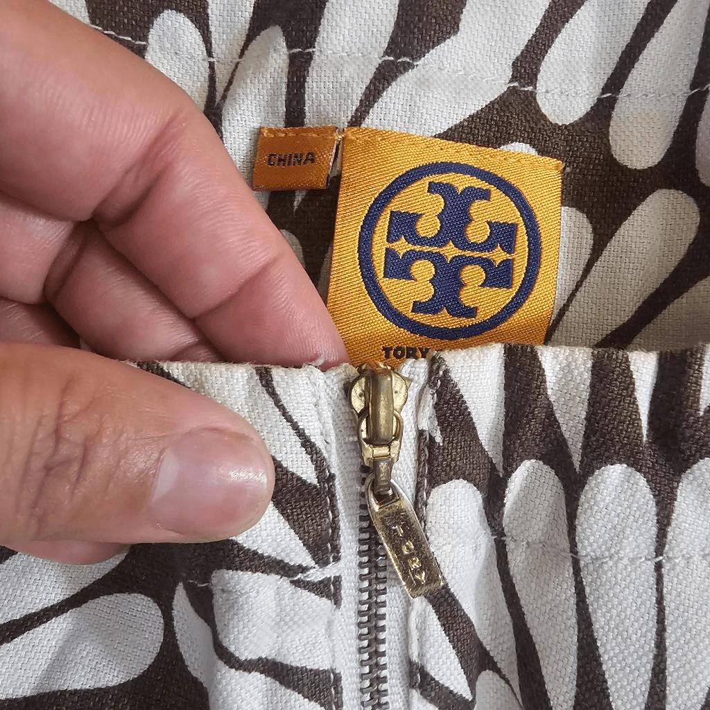Abito tubino Tory Burch taglia 6 lino cotone senza maniche lavoro carriera