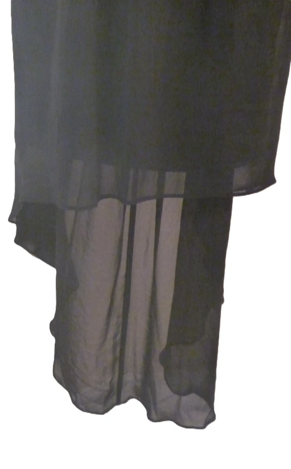 Vestido Tribal Adornado L 14 Alto Bajo Negro Boho Gitano Cuentas Suroeste Azteca Foto 4 de 4