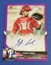 Edgar Cabral - 2018 Bowman Prospect Purple Auto Retail Exclusive  #207/250
