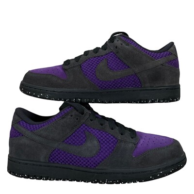 Vintage Nike Dunk Low CL Varsity Purple Anthracite Speckle 2008 Sneakers Sz 7.5