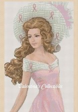 Elegant Lady in Breast Cancer Dress Counted Cross Stitch CHART No.1-156k