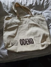 Odeko Tote Bag Canvas Coffee cups printed.  Double handles. Preowned