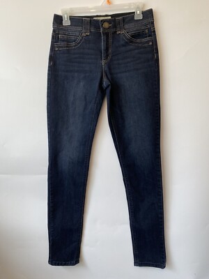 Democracy Jeans Womens Ab Technology Blue Skinny Ankle Stretch Dark Denim 