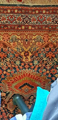 Grand Tapis Traditionnel R.F.A 100% Laine, 120 X 186 Cm, Motif Oriental, Vintage 1950-1980