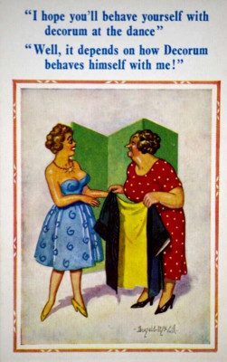 AK Meer Comic freche gewagte Tanzfrau Constance Donald McGill Nr 2158