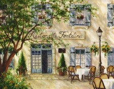 Ceramic Backsplash Tile Mural Street Scene Kitchen/Bathroom/Shower - Cafe 7