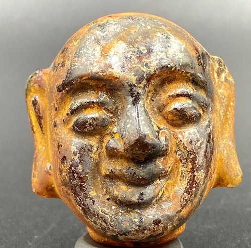 Vintage Antique Style South East Asian Amulet Glass Head Figure Pendant - Picture 11 of 12