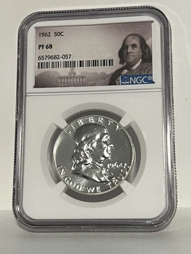 PF68 1962 Proof Franklin Half Dollar NGC Graded - White Coin Spot Free