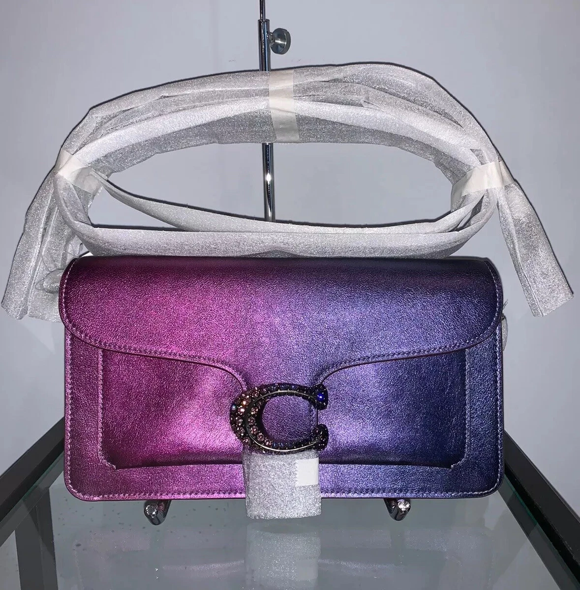 NWT Coach Purple Multi Ombre Metallic Leather Tabby 26 Shoulder Crossbody  Bag