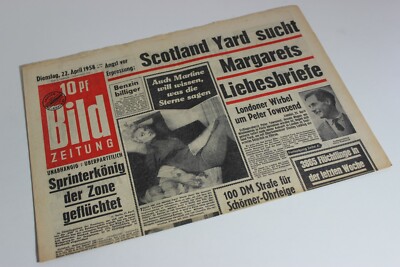BILDzeitung 22.04.1958 April Geschenk 62. 63. 64. Geburtstag Scotland Yard