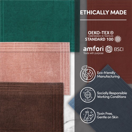 Combed Cotton Bath Mats Set, Soft Absorbent Bathroom Mats, Thick 900 GSM No Lint - Picture 11 of 61